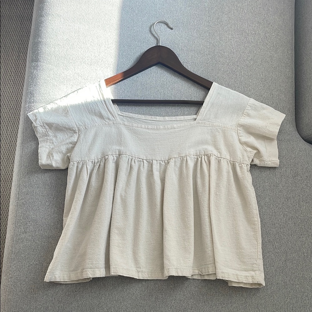 100% organic cotton ecru top